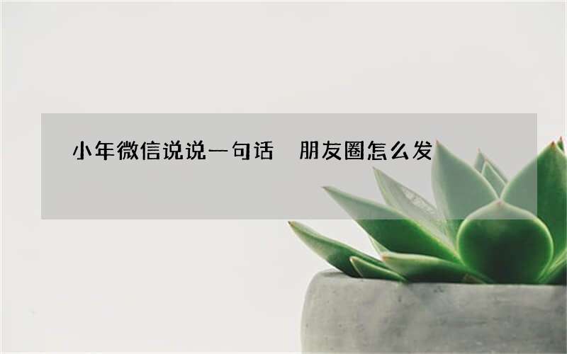 小年微信说说一句话 朋友圈怎么发